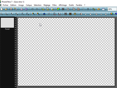 création d'une nouvelle image dans PhotoFiltre 7