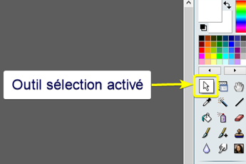 L'outil sélection est activé dans PhotoFiltre 7